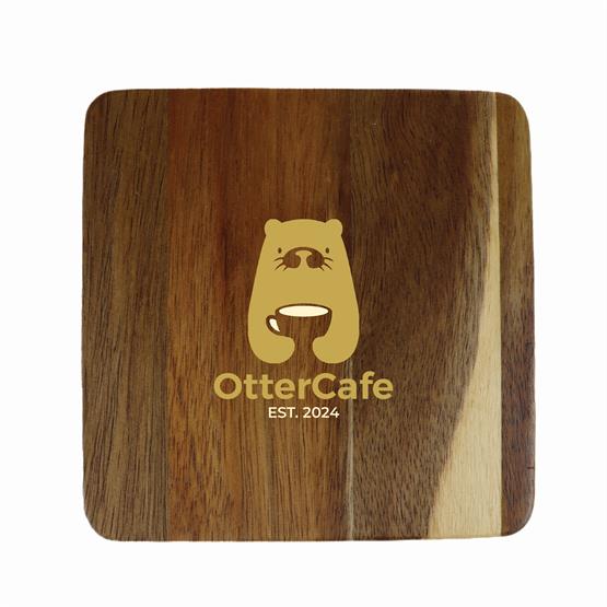 BC100 - Square Wood Coaster with Bottle Opener