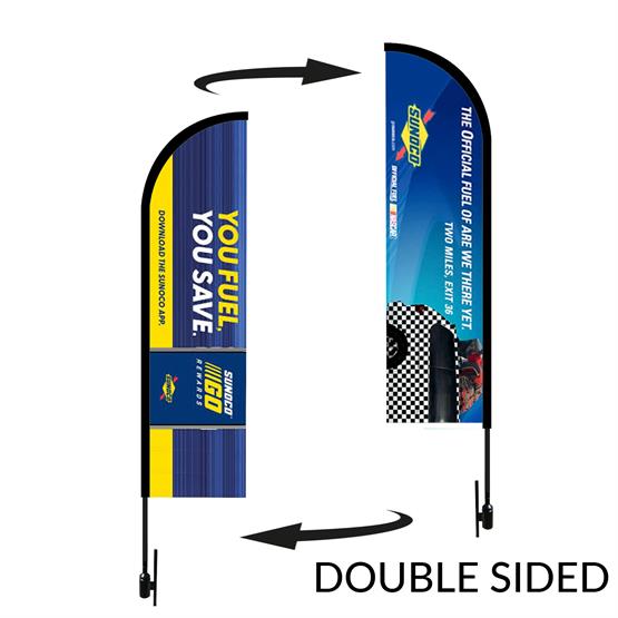 BFTW-9DS - Bow Flag 9 ft. Height Carbon Fiber Kit (Pole Set, Metal Ground Stake and Carry Bag / Double Sided Print)