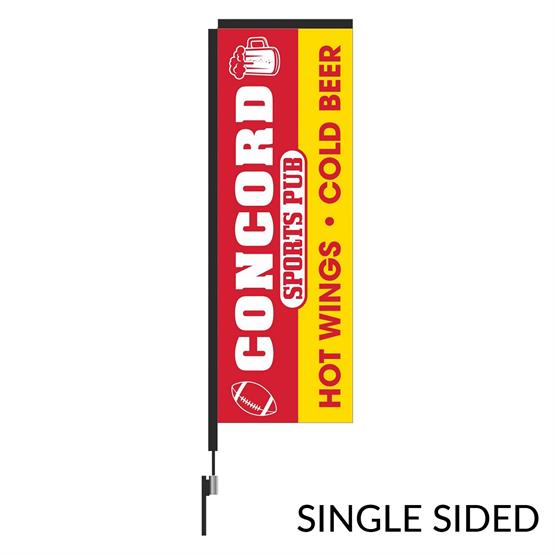 RECTW-10SS - Rectangular Flag 10ft. Carbon Fiber Kit (Pole Set, Metal Ground Stake and Carry Bag) Single Sided Print