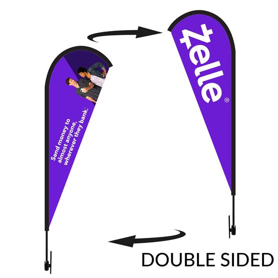 TDTW-11DS - Tear Drop 11 ft. Height Carbon Fiber Kit (Pole Set, Metal Ground Stake and Carry Bag / Double Sided Print)