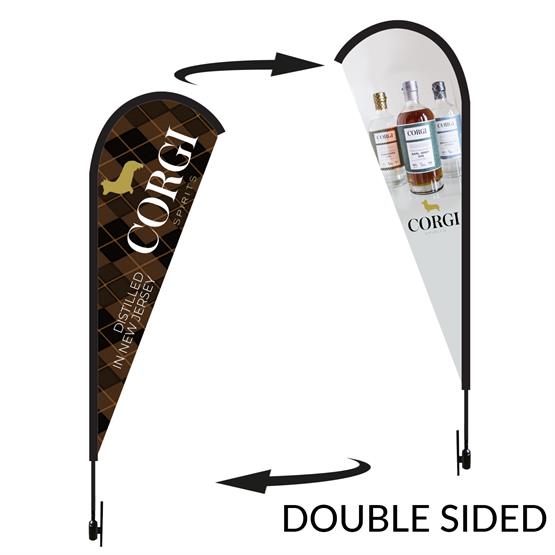 TDTW-14DS - Tear Drop 14 ft. Height Carbon Fiber Kit (Pole Set, Metal Ground Stake and Carry Bag / Double Sided Print)