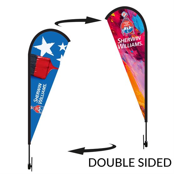 TDTW-8DS - Tear Drop 8 ft. Height Carbon Fiber Kit (Pole Set, Metal Ground Stake and Carry Bag / Double Sided Print)