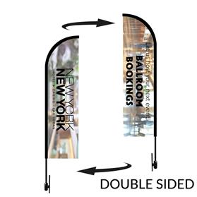 Bow Flag 12 ft. Height Carbon Fiber Kit (Pole Set, Metal Ground Stake and Carry Bag / Double Sided Print)